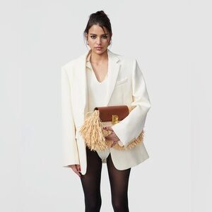 Brandon Blackwood Medium Nia Bag- Fringed Wicker